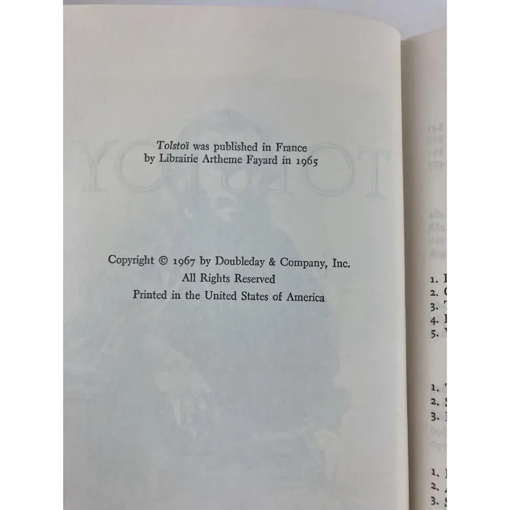 Tolstoy A Biography by Henri Troyat (1967/HC/DJ) Book Club Edition Hardcover Do